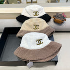 BUCKET HAT IN WHITE MIX MEDIUM BROWN LAMB WOOL 431622