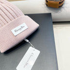 KNITTED BEANIE HAT IN LIGHT PINK WOOL AND FOX FUR 435032