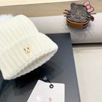 WOOL BEANIE WITH POM POM WHITE 435046