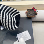 BEANIE HAT IN STELL BLACK MIX WHITE CASHMERE 436730