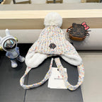 BEANIE HAT IN WHITE WOOL LINED WITH FLEECE 436774