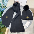 SET SCARF AND HAT IN BLACK CASHMERE 436221