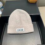 KNITTED BEANIE HAT IN LIGHT BEIGE WOOL AND RABBIT FUR 439679