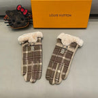 GLOVES IN MEDIUM BROWN WOOL WITH SHEARLING LINING 460068
