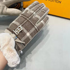 GLOVES IN MEDIUM BROWN WOOL WITH SHEARLING LINING 460068