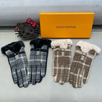 GLOVES IN DOVE GRAY WOOL WITH SHEARLING LINING 460069