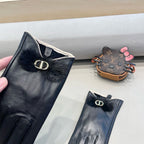GLOVES IN BLACK LAMBSKIN WITH BOW RABBIT FUR 462401