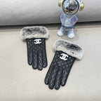 GLOVES IN BLACK LAMBSKIN WITH RABBIT FUR 463793