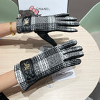 GLOVES IN BLACK MIX WHITE WOOL 463806
