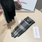 GLOVES IN BLACK MIX WHITE WOOL 463806