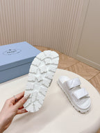 Pra Double Strap Quilted Slide 20 White Calfskin