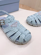 Monolith Crochet Cage Sandals 30 Baby Blue
