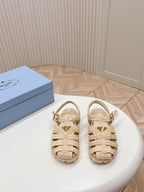 Monolith Crochet Cage Sandals 30 Beige
