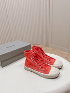 HIGH-TOP SNEAKERS GRAFFITI IN RED CANVAS