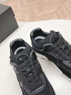 TRAINERS IN BLACK SUEDE AND CALFSKIN