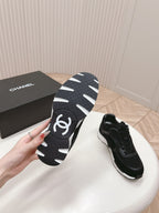 TRAINERS IN BLACK SUEDE AND CALFSKIN