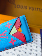 LV M15034 Porte-Cartes Magnet Blue Red Monogram Glow Canvas & Cowhide