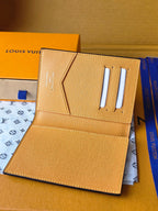 LV M25793 Passport Cover Dark Blue Teal Green Cowhide