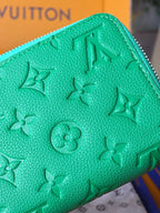 LV Zippy Wallet Horizontal Bamboo Green Taurillon Monogram leather