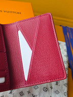 LV Pocket Organizer Red Black Cowhide