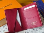 LV Pocket Organizer Red Black Cowhide