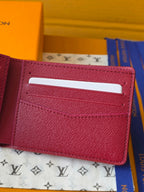 LV M25795 Multiple Wallet Red Black Cowhide
