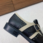 OXFORD SHOES BLACK MIX CREAM COWHIDE