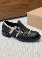 OXFORD SHOES BLACK MIX CREAM COWHIDE