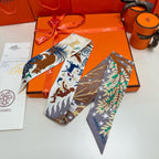 HERMES 25S SILK NECKERCHIEF 86 IN SILK 714356