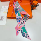 HERMES 25S SILK NECKERCHIEF 86 IN SILK 714357