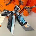 HERMES 25S SILK NECKERCHIEF 86 IN SILK 714361