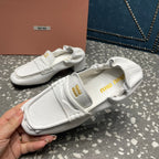 HIGH BROGUE LOAFERS IN WHITE LAMBSKIN