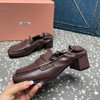 HIGH BROGUE LOAFERS IN CHESTNUT BROWN LAMBSKIN