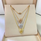 VCA Flower 3 Motifs Necklace Diamond