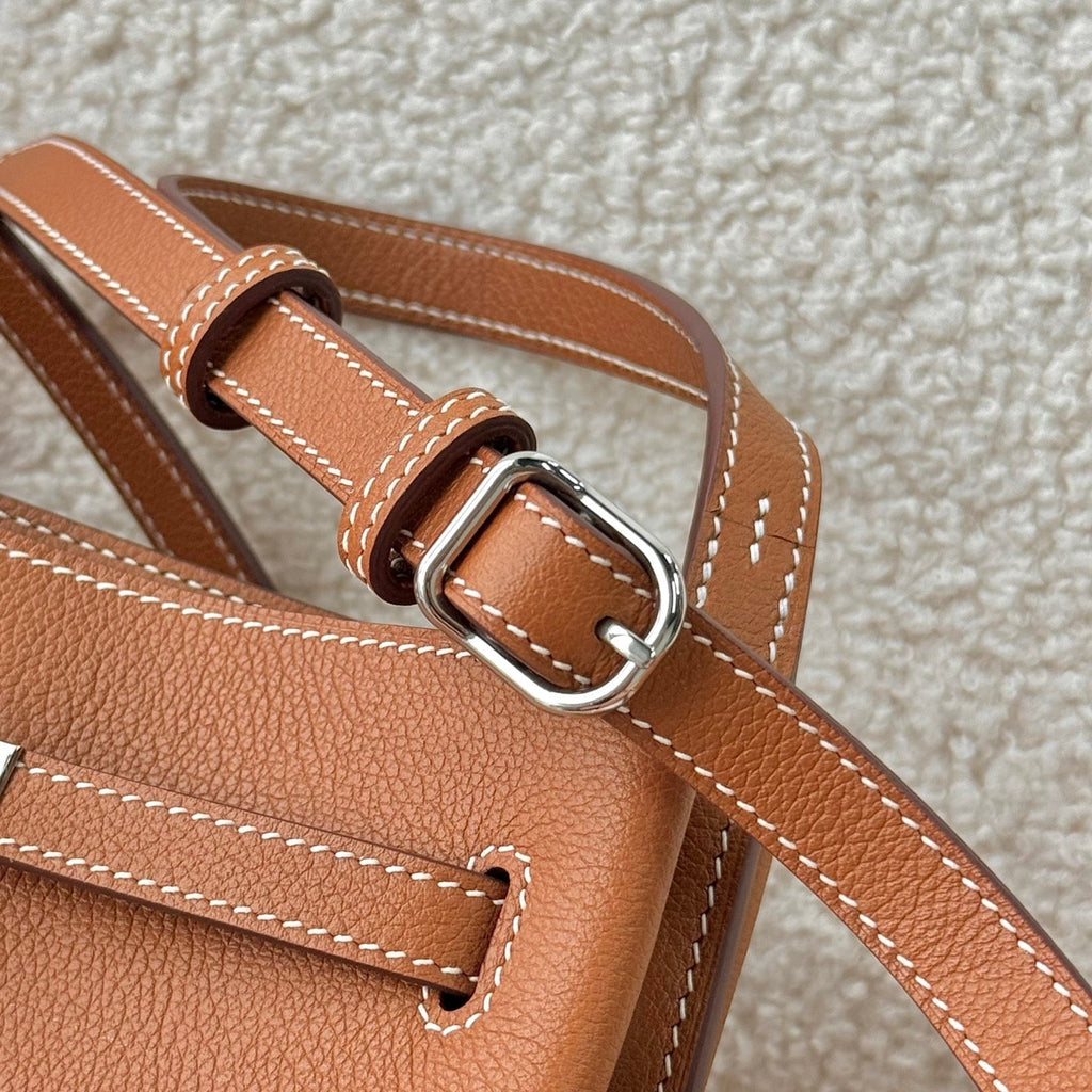 HM So Kelly Shoulder Bag 22cm Tan Brown Cowhide 284535