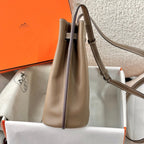HM So Kelly Shoulder Bag 22cm Taupe Cowhide 284538