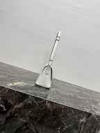 CELINE 25S TRIOMPHE BAG 24 IN WHITE SHINY CALFSKIN