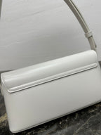 CELINE 25S TRIOMPHE BAG 24 IN WHITE SHINY CALFSKIN
