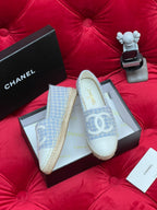 WOVEN LOAFERS IN LIGHT BLUE FABRIC