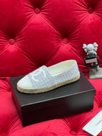 WOVEN LOAFERS IN LIGHT BLUE FABRIC