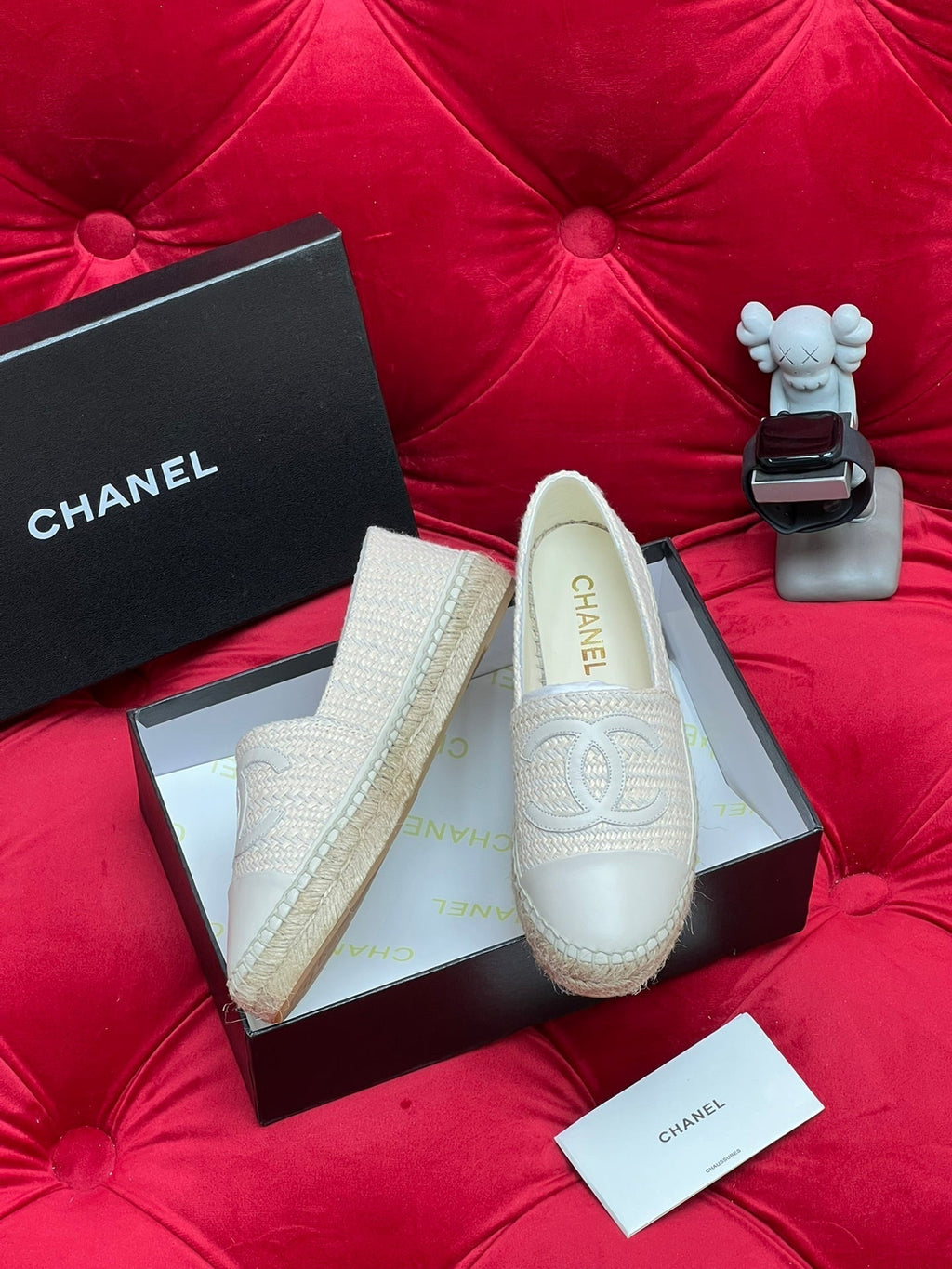 WOVEN LOAFERS IN WHITE BEIGE FABRIC