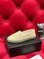 WOVEN LOAFERS IN DARK CREAM FABRIC