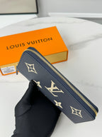 LV Clemence Wallet Black Beige Monogram Empreinte Leather 221542