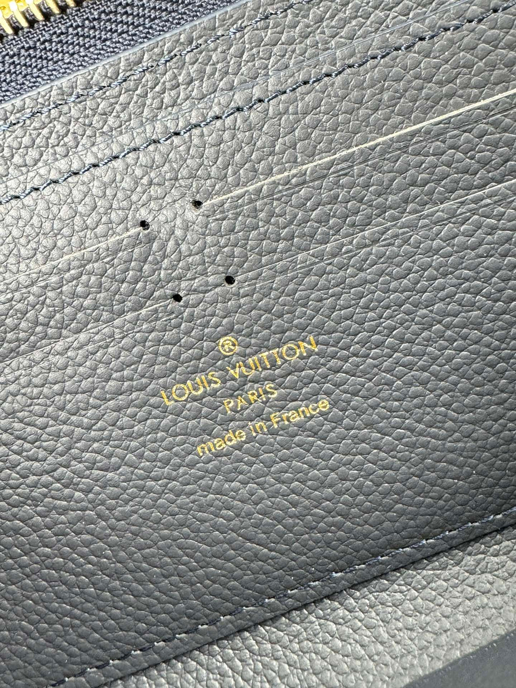 LV Clemence Wallet Black Beige Monogram Empreinte Leather 221542