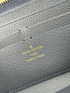 LV Clemence Wallet Black Beige Monogram Empreinte Leather 221542