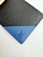 LV Multiple Wallet Black Blue Taiga Cowhide 221440