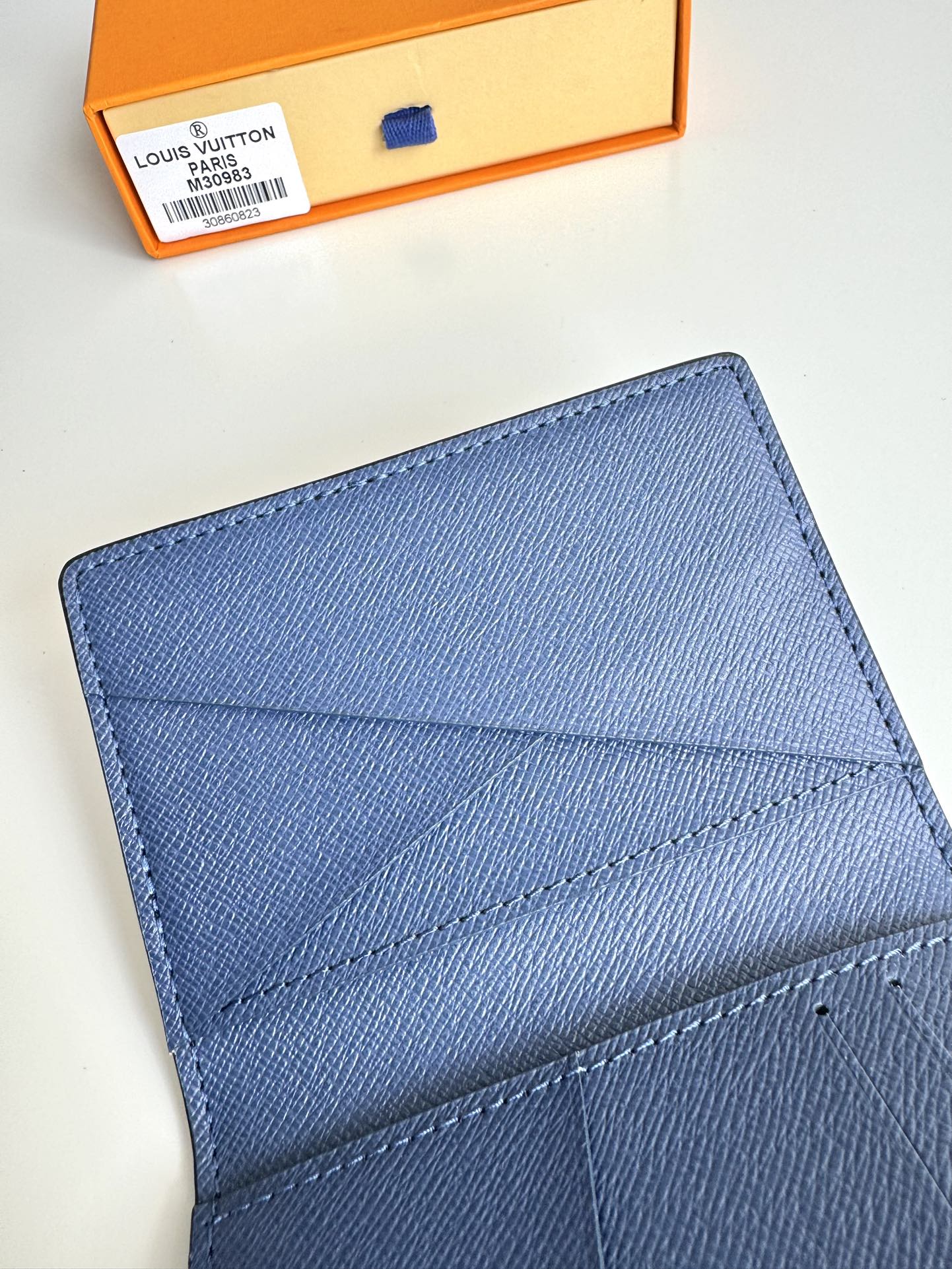 LV Pocket Organizer Black Blue Taiga Cowhide 221441