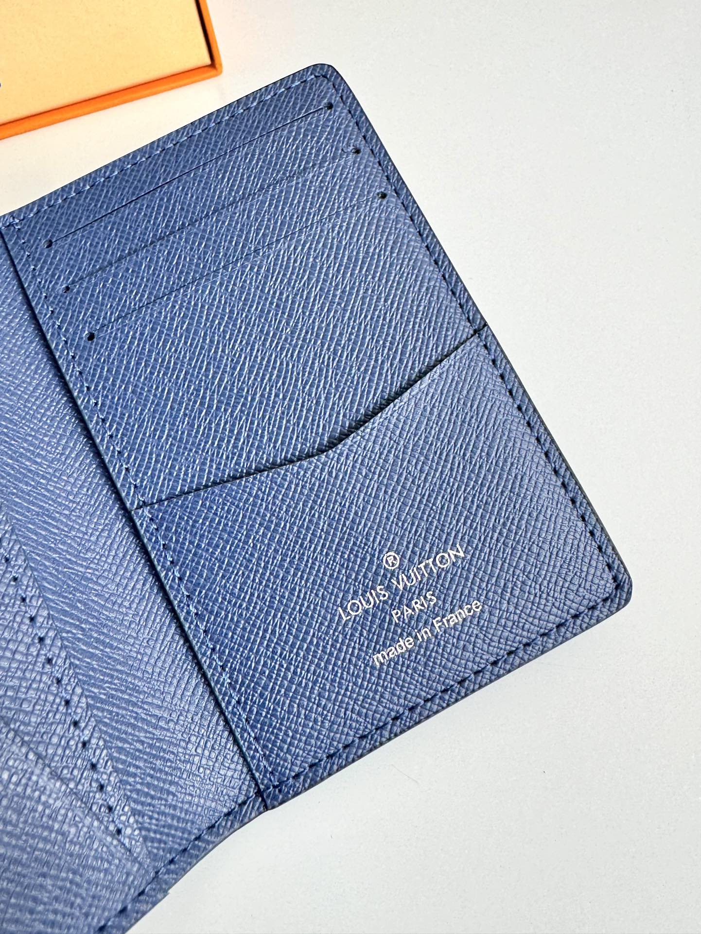 LV Pocket Organizer Black Blue Taiga Cowhide 221441