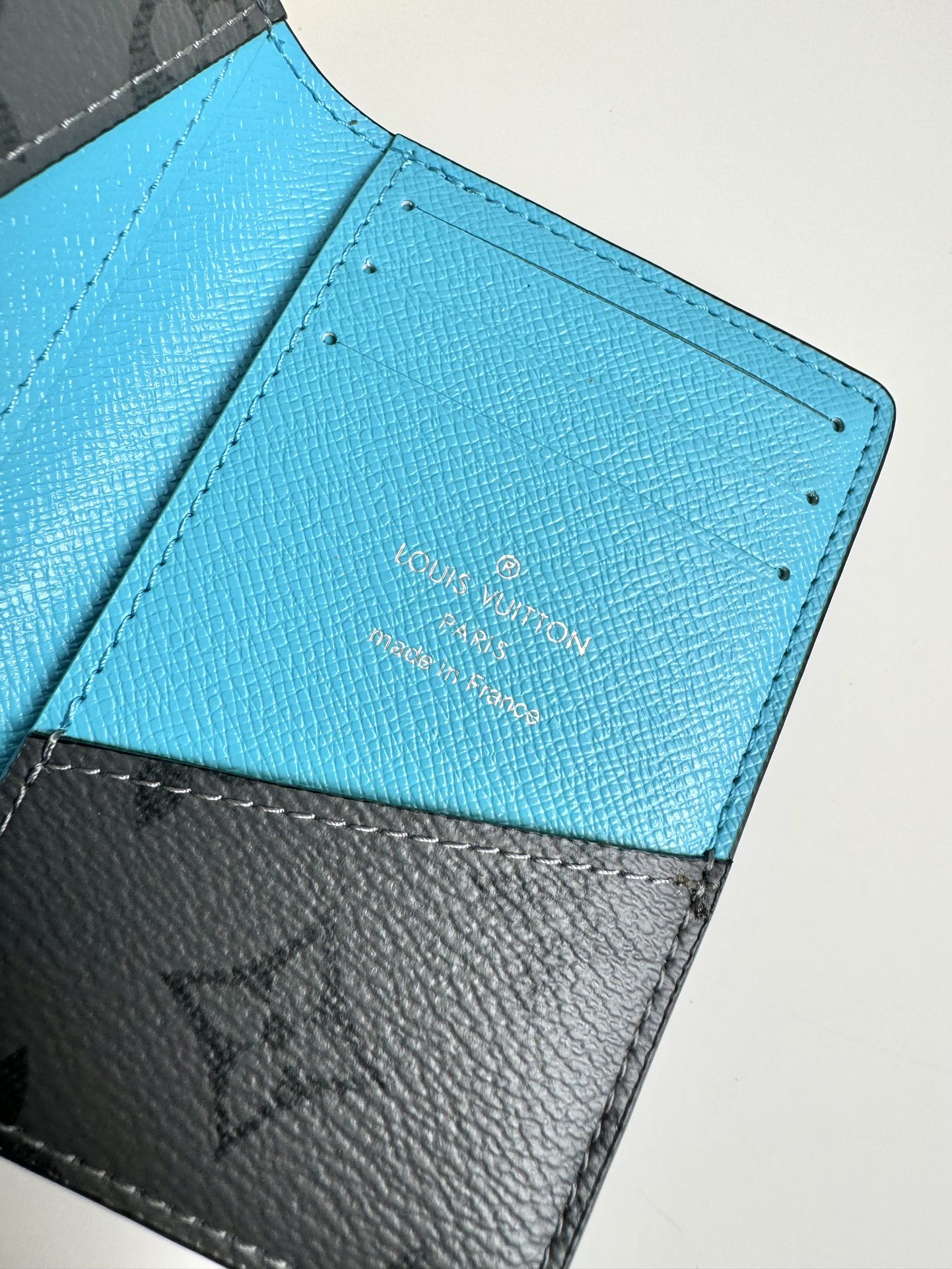 LV Pocket Organizer Turquoise Monogram Eclipse Canvas 221449