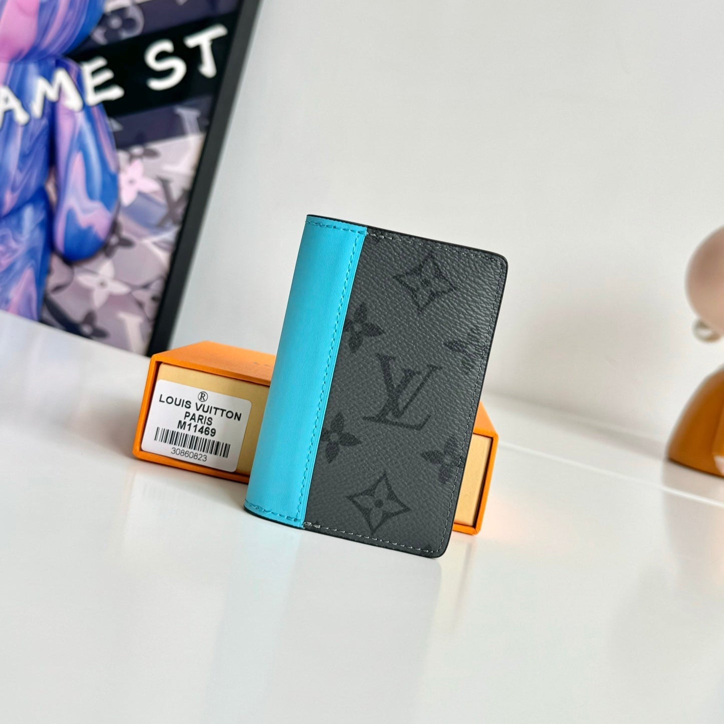 LV Pocket Organizer Turquoise Monogram Eclipse Canvas 221449
